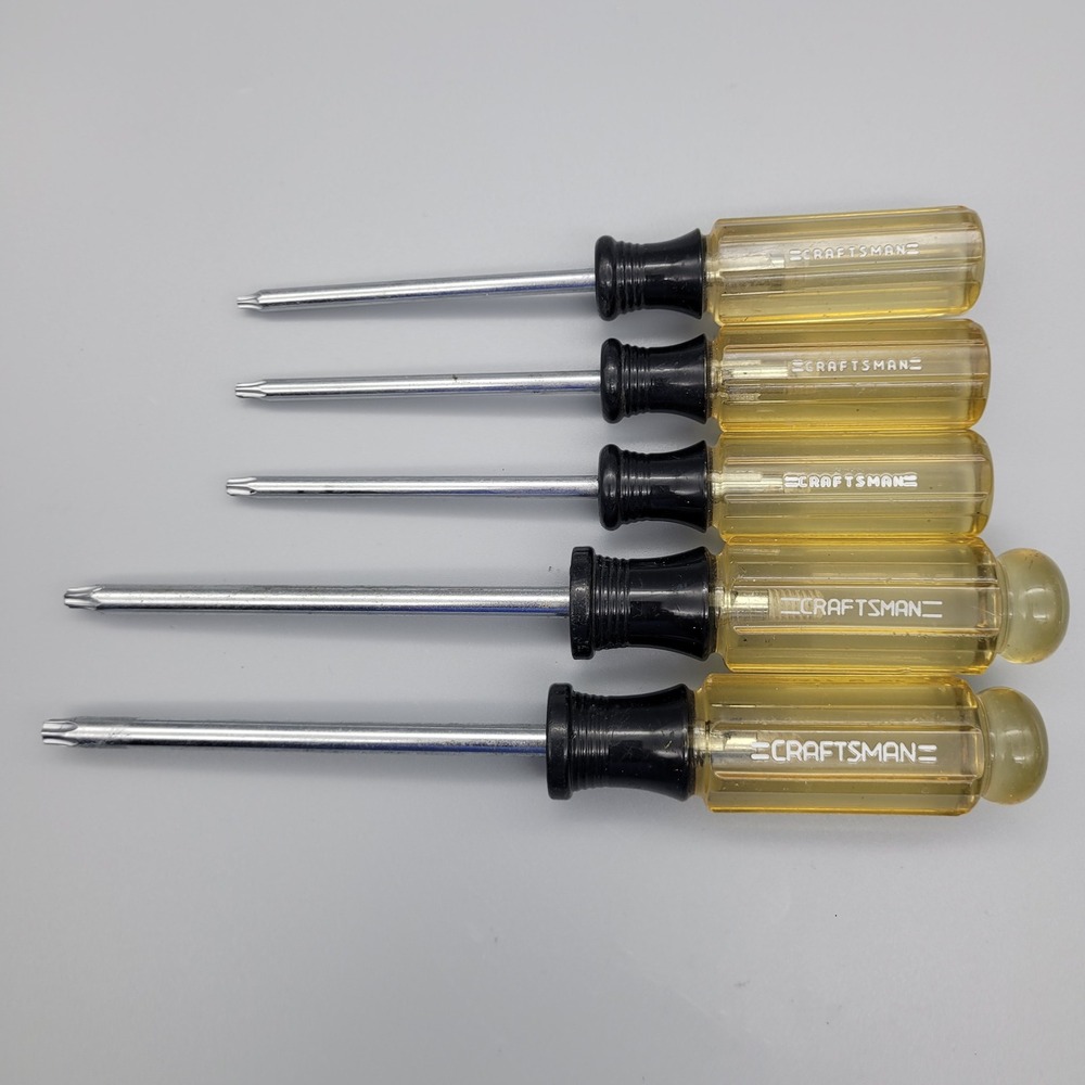 Craftsman 5 pc Torx Screwdriver Set T10 T15 T20 T25 T30 USA Made Amber Handle